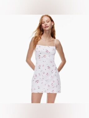 Sunday Best Lilac Floral Mini Dress - Linen / Cotton Blend